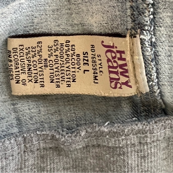 Highway Jeans Light Blue Denim Jacket with Gray Hoodie - Picture 6 of 6